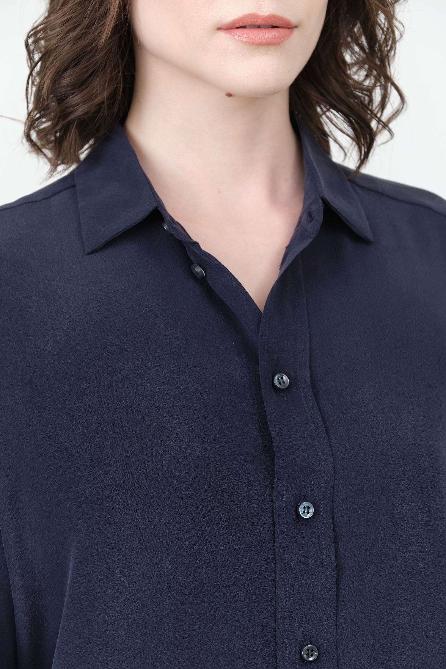 Navy The Essential Silk Blouse by Jamie Haller