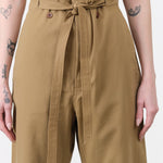 Jamie Haller Designer Brand Chestnut Brown The Everything Pant with Paper Bag Elastic Waist and Tie Belt