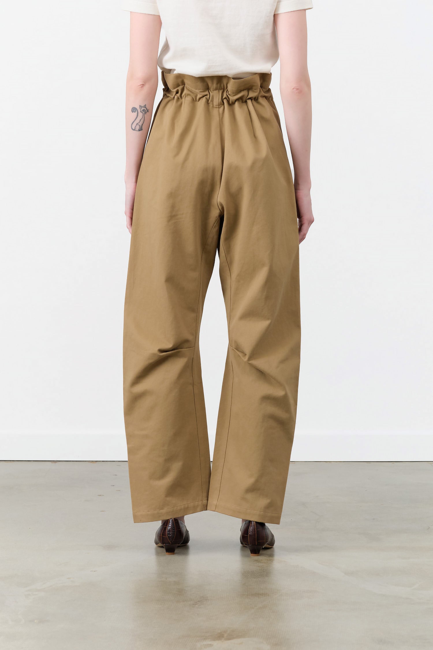 Jamie Haller Designer Brand The Everything Pant with Paper Bag Elastic Waist and Tie Belt by Chestnut Brown 