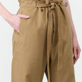 Jamie Haller Designer Brand The Everything Pant with Paper Bag Elastic Waist and Tie Belt in Chestnut Brown