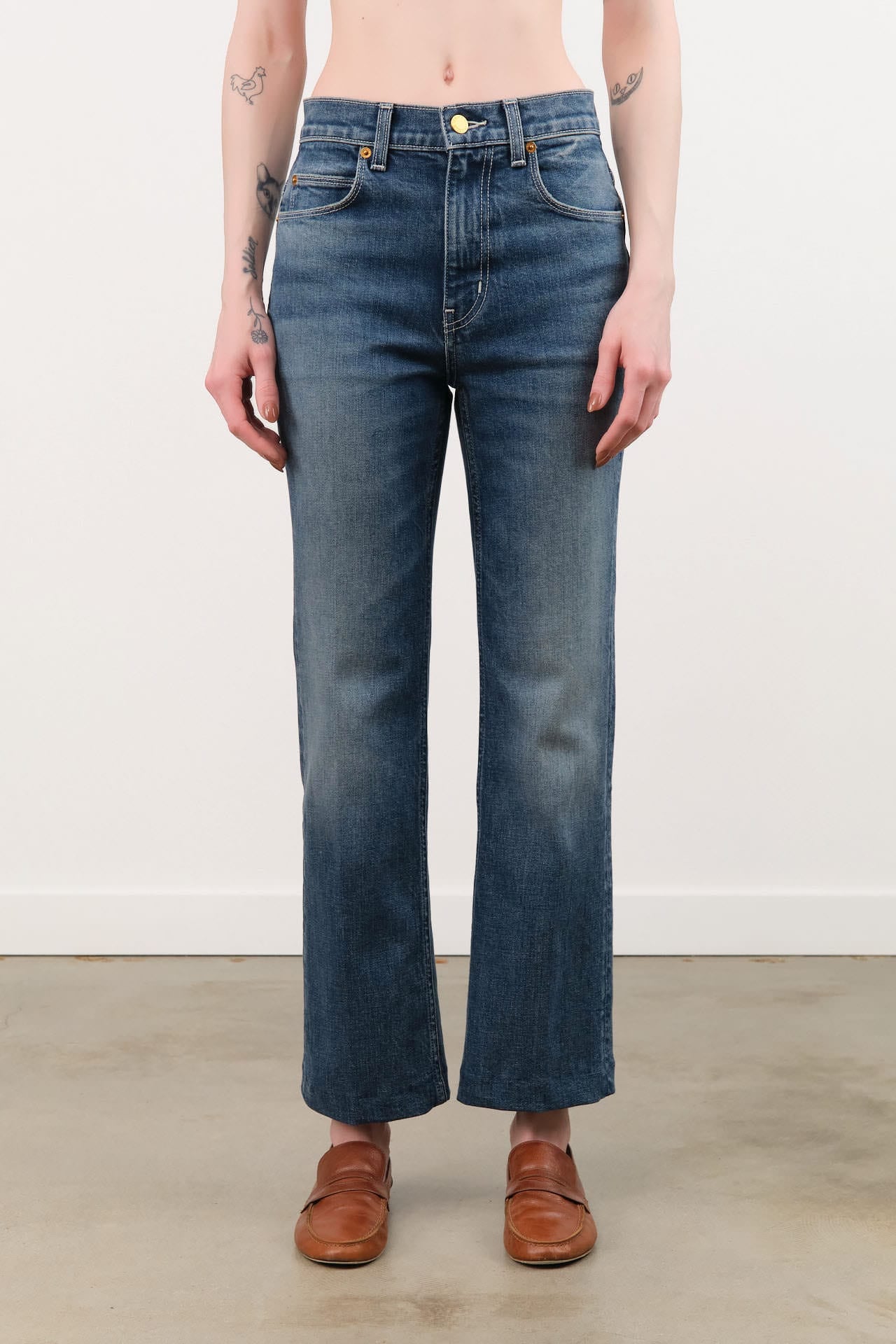Jamie Haller Apparel Womens Denim The Kenickie Blind Crease Jean in Ione Indigo