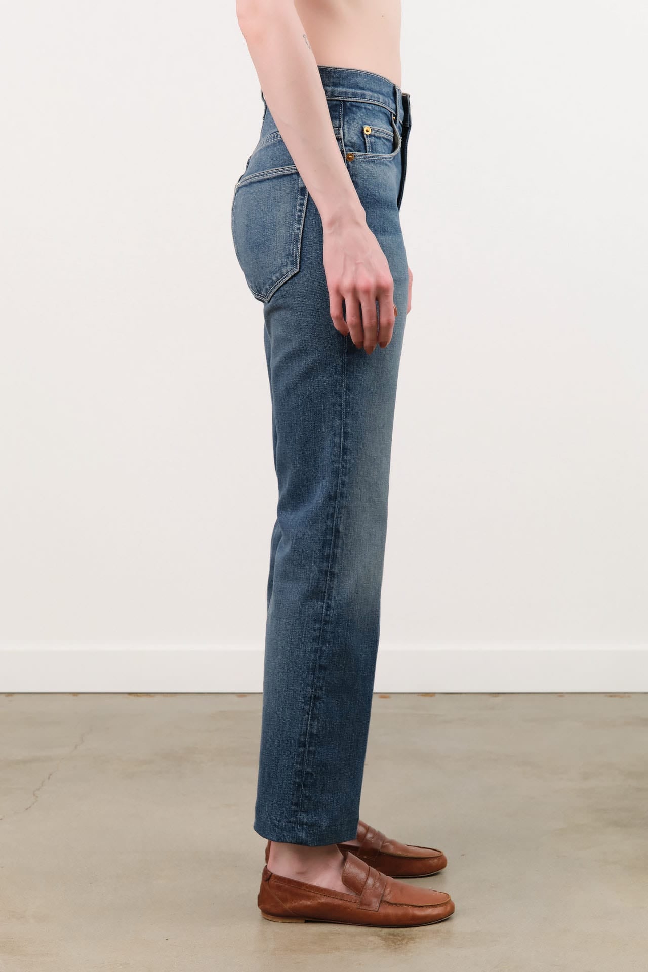 Jamie Haller Apparel Womens Denim The Kenickie Blind Crease Jean in Ione Indigo