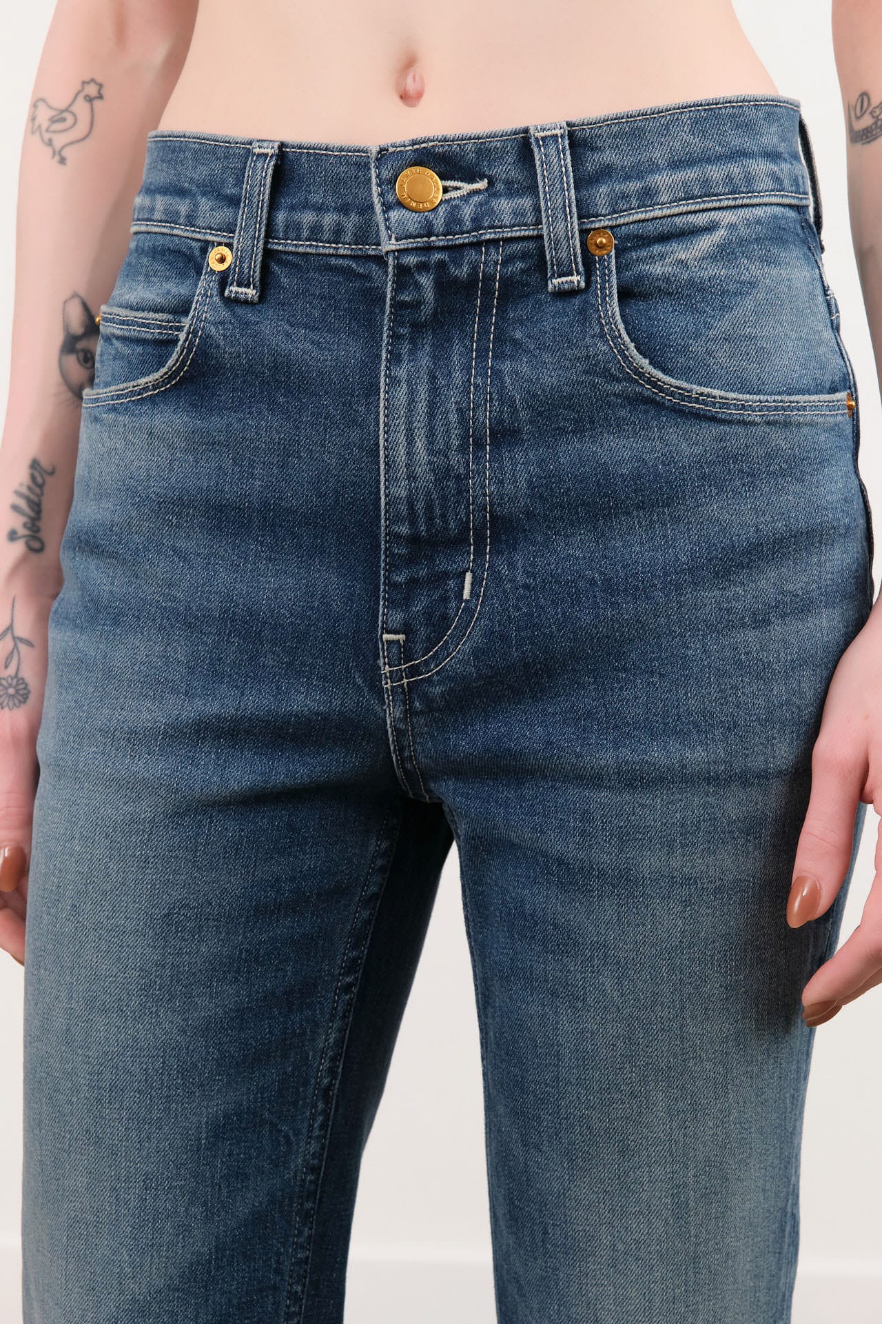 Jamie Haller Apparel Womens Denim The Kenickie Blind Crease Jean in Ione Indigo