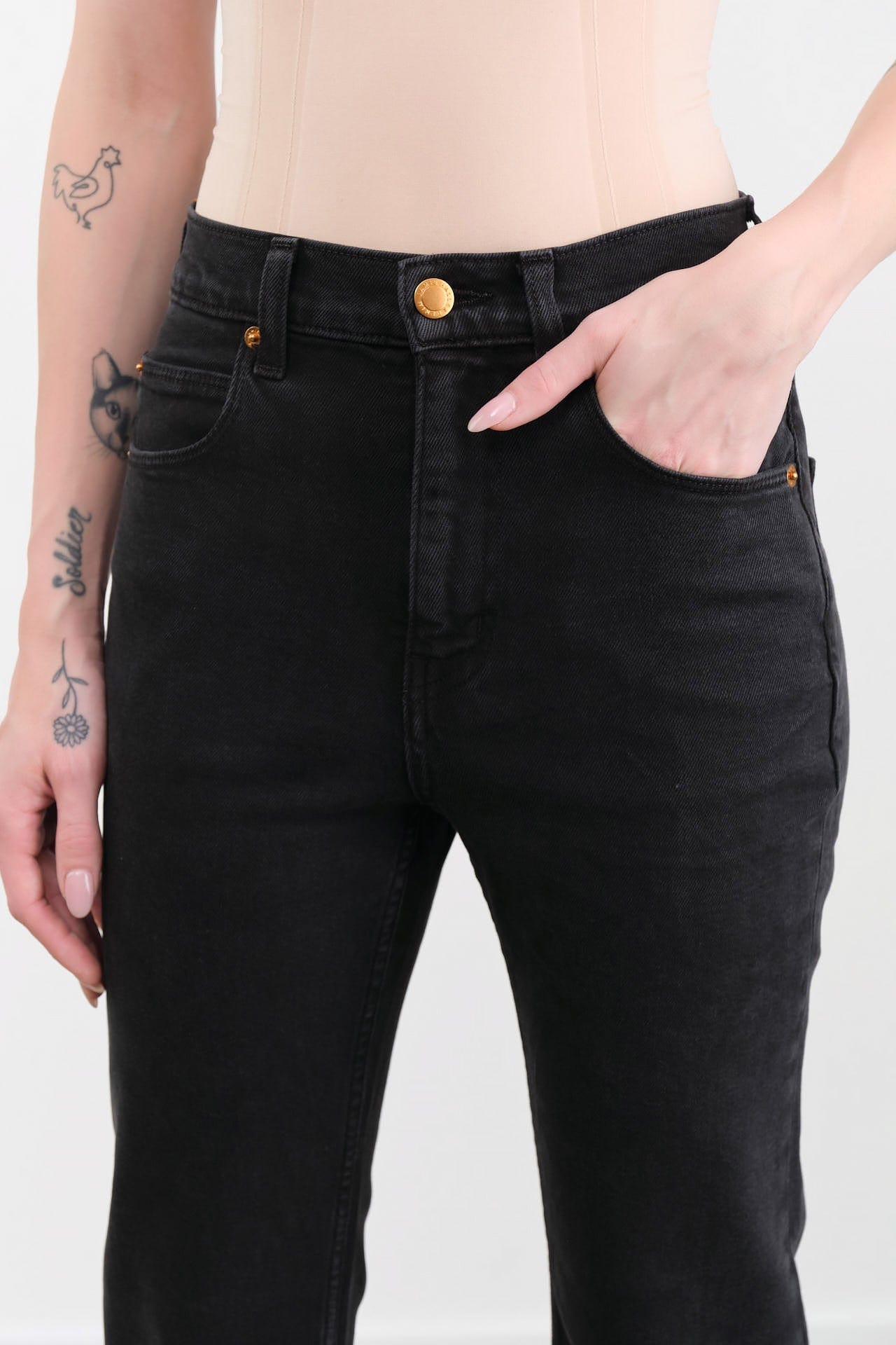 Jamie Haller Apparel Womens Denim The Kenickie Jean in Washed Black
