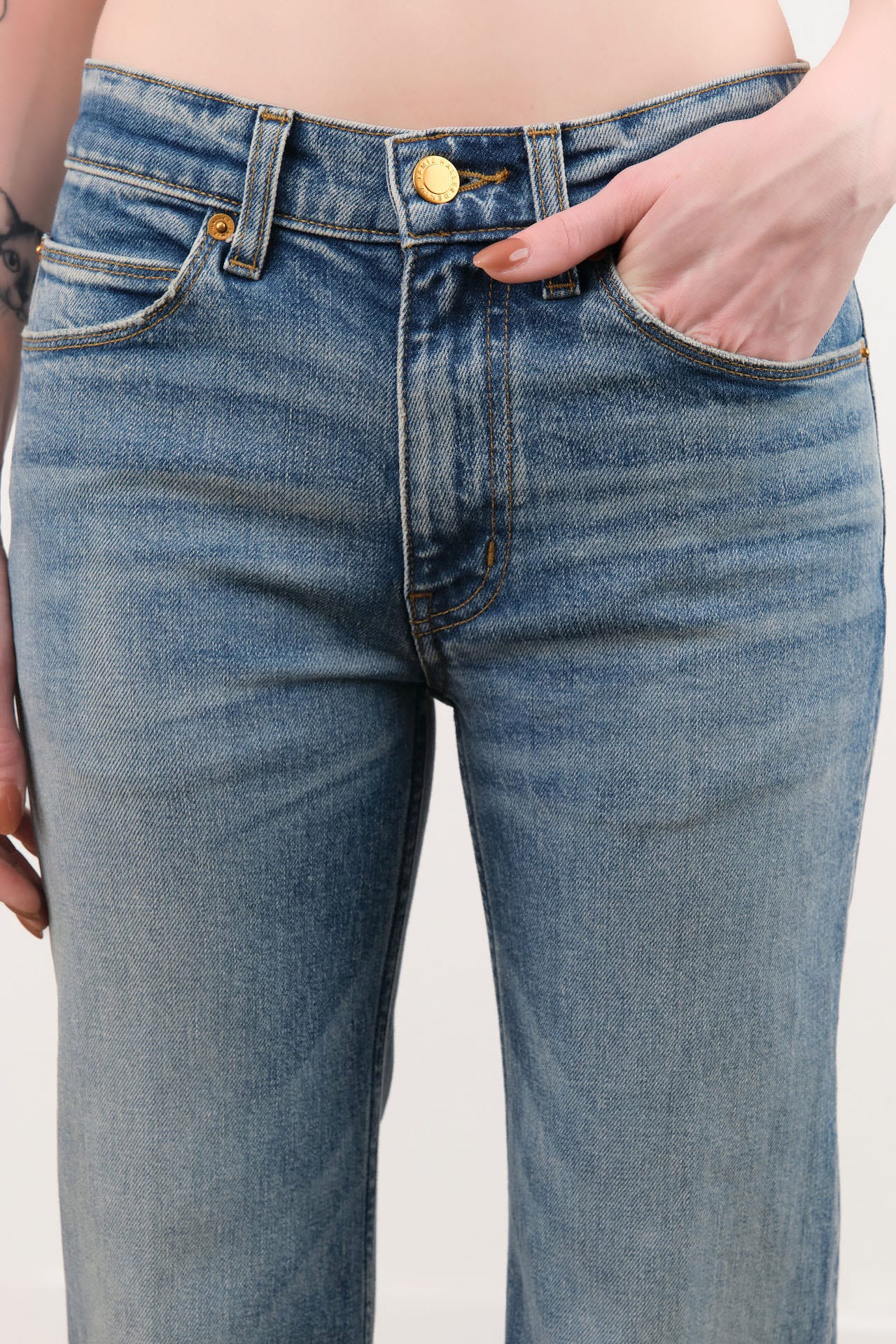 Jamie Haller Apparel Womens Denim The Mid Rise Crease Jean