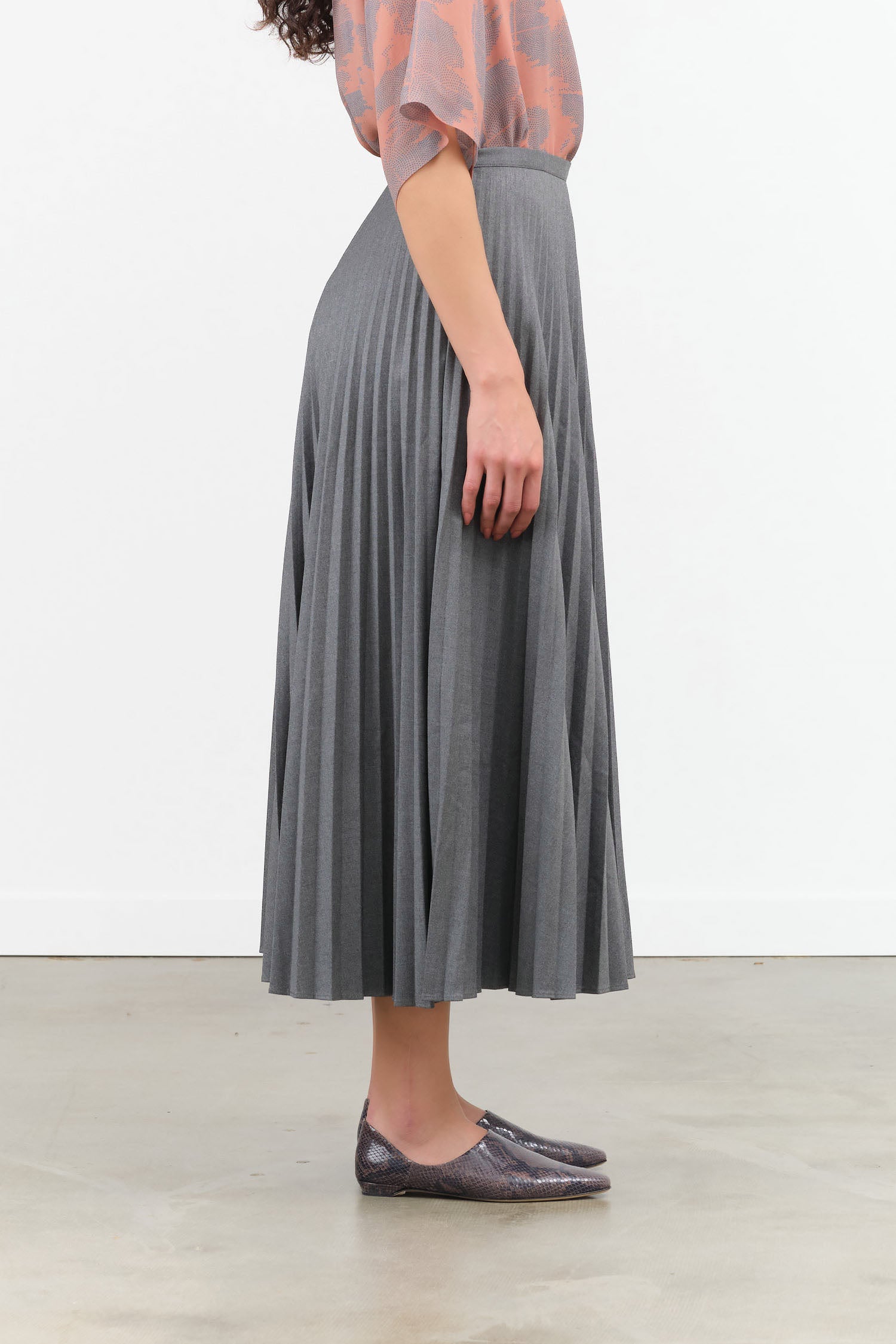 Jamie Haller Designer Brand The Pleated Accordion Maxi Skirt in Grey