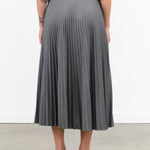 The Pleated Accordion Maxi Skirt in Grey by Jamie Haller Designer Brand 