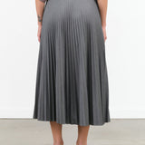 The Pleated Accordion Maxi Skirt in Grey by Jamie Haller Designer Brand 