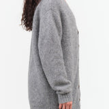 Jamie Haller Designer Brand The Oversized Wool Knit Cardigan in Heather Grey