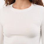 Jamie Haller Apparel Womens Tees The Rib Elbow Crew in White