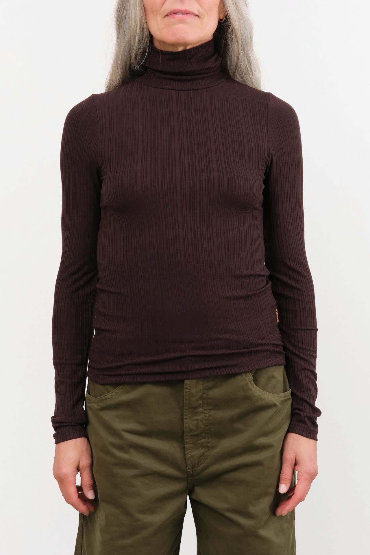 Jamie Haller Apparel Womens Sweaters The Rib Turtleneck in Cocoa