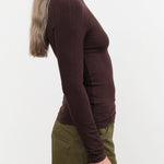Jamie Haller Apparel Womens Sweaters The Rib Turtleneck in Cocoa