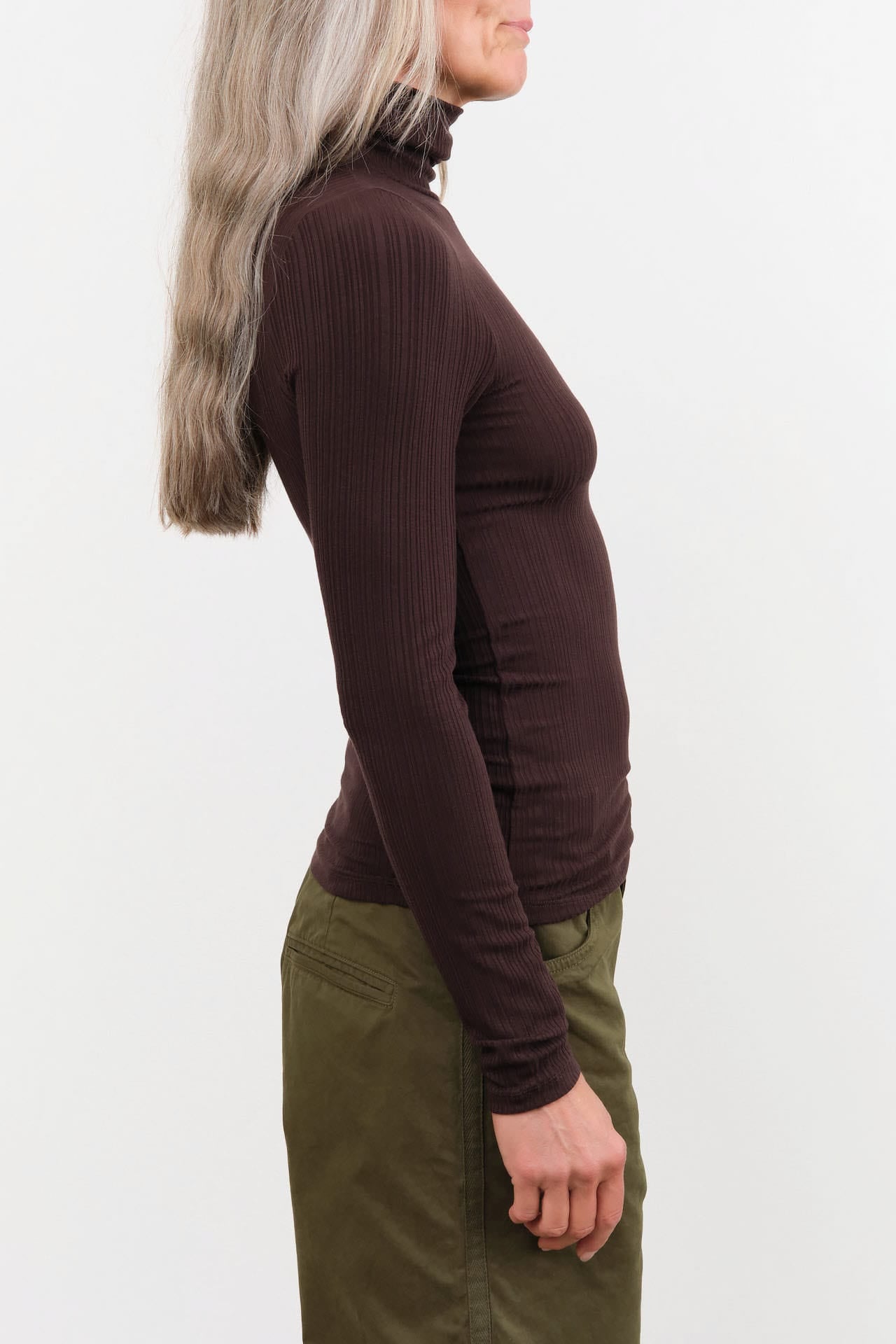 Jamie Haller Apparel Womens Sweaters The Rib Turtleneck in Cocoa