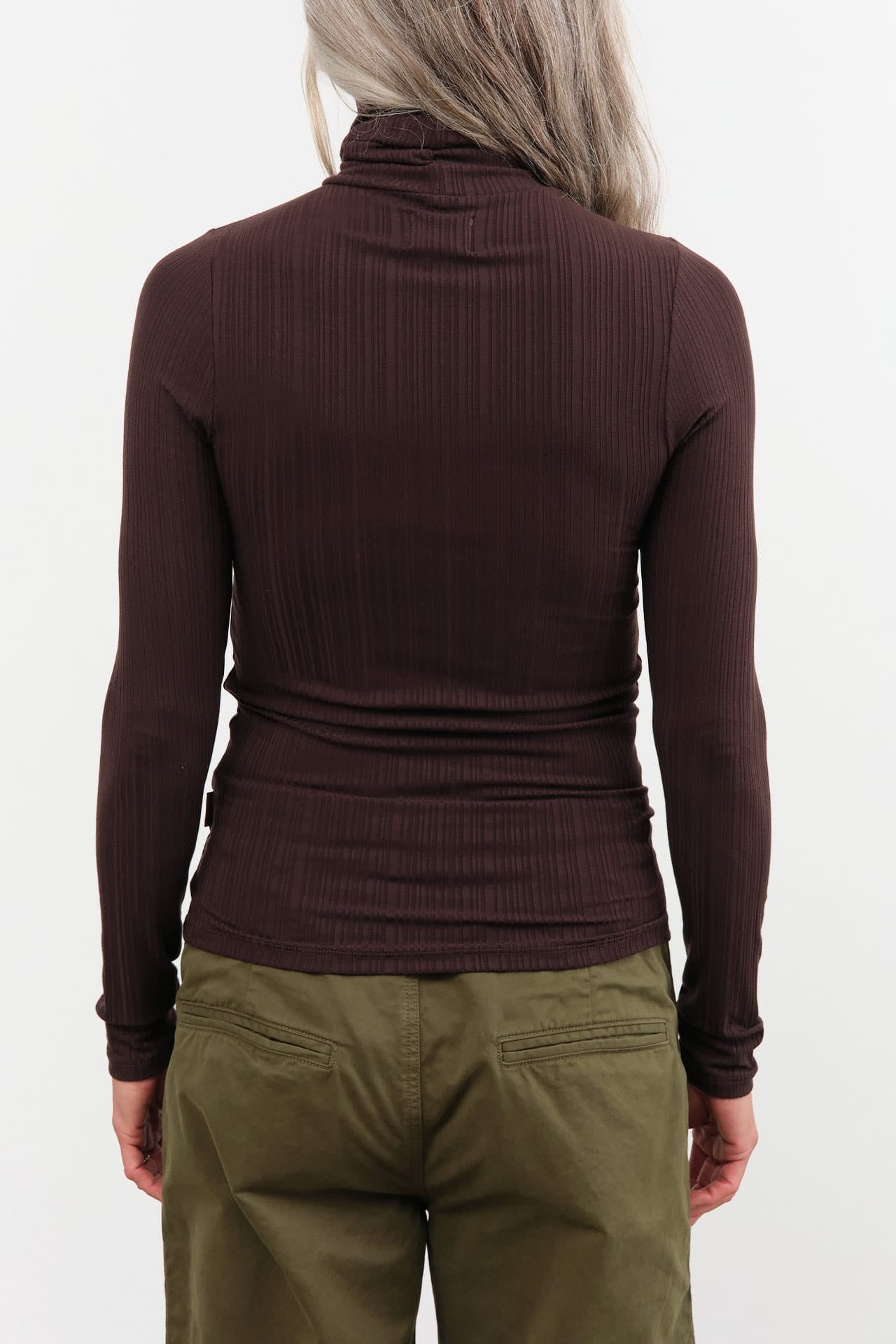 Jamie Haller Apparel Womens Sweaters The Rib Turtleneck in Cocoa