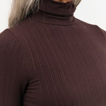 Jamie Haller Apparel Womens Sweaters The Rib Turtleneck in Cocoa