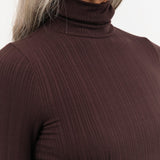 Jamie Haller Apparel Womens Sweaters The Rib Turtleneck in Cocoa