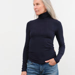 Jamie Haller Apparel Womens Sweaters The Rib Turtleneck in Navy