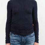 Jamie Haller Apparel Womens Sweaters The Rib Turtleneck in Navy