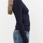 Jamie Haller Apparel Womens Sweaters The Rib Turtleneck in Navy