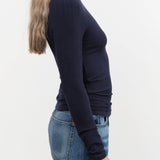 Jamie Haller Apparel Womens Sweaters The Rib Turtleneck in Navy