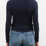 Jamie Haller Apparel Womens Sweaters The Rib Turtleneck in Navy