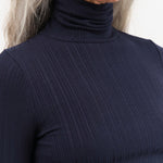 Jamie Haller Apparel Womens Sweaters The Rib Turtleneck in Navy