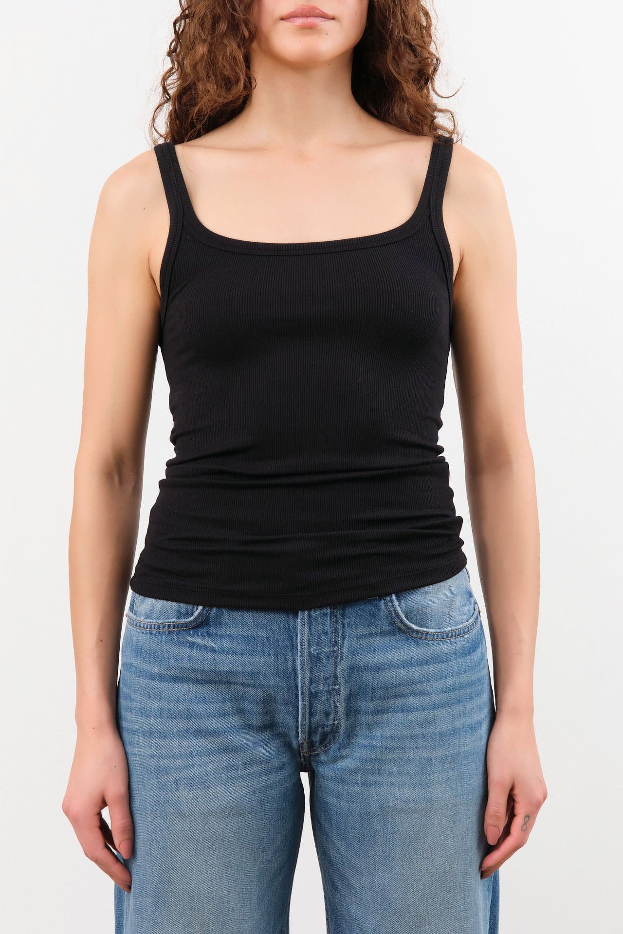 Jamie Haller Apparel Womens Tees The Undershirt Rib Tank in Black