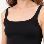 Jamie Haller Apparel Womens Tees The Undershirt Rib Tank in Black