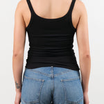 Jamie Haller Apparel Womens Tees The Undershirt Rib Tank in Black