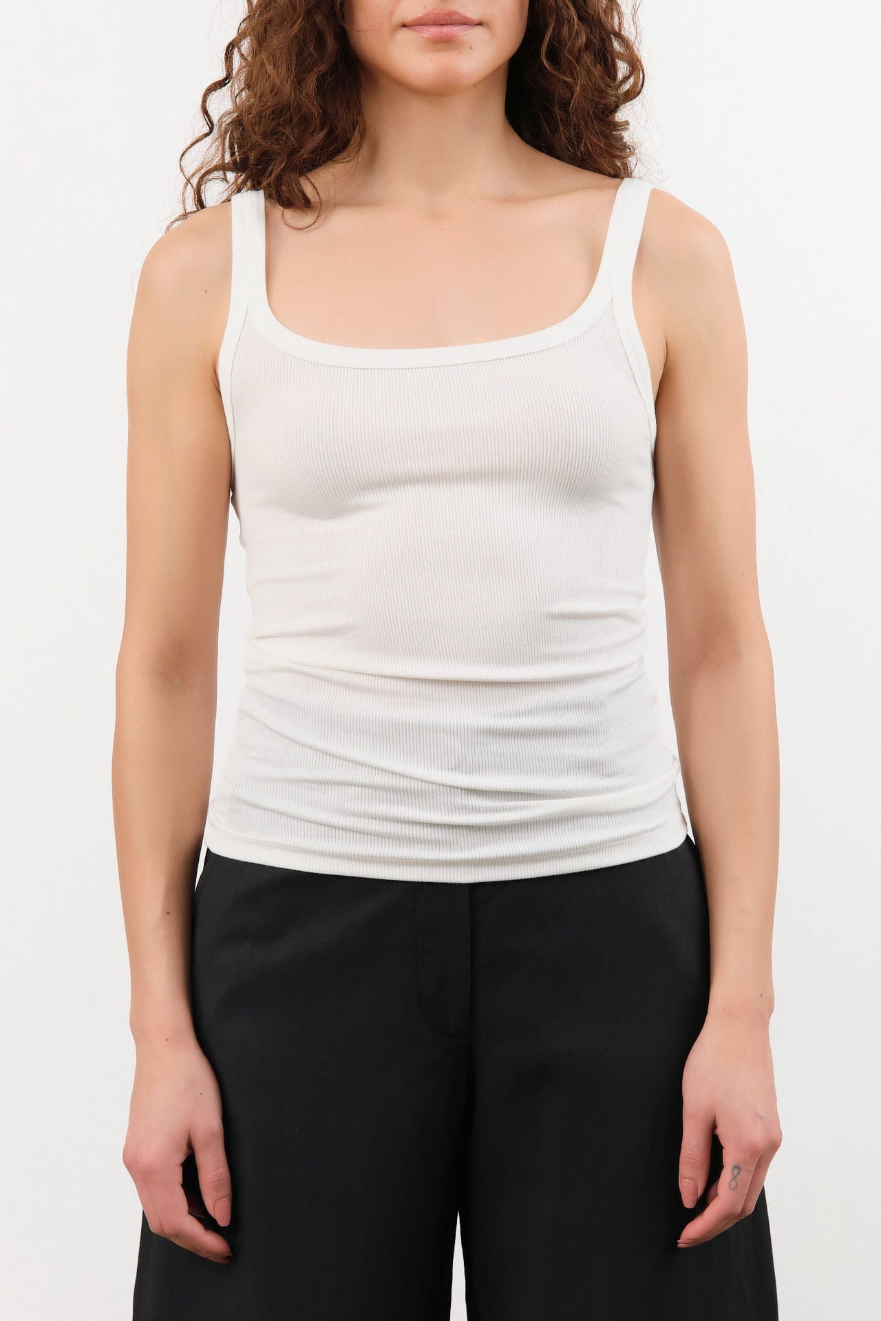 Jamie Haller Apparel Womens Tees The Undershirt Rib Tank in White