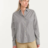 Jamie Haller Apparel Womens Blouses The Weekend Shirt in Black Stripe