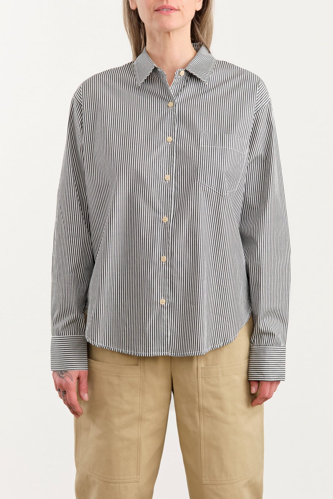 Jamie Haller Apparel Womens Blouses The Weekend Shirt in Black Stripe