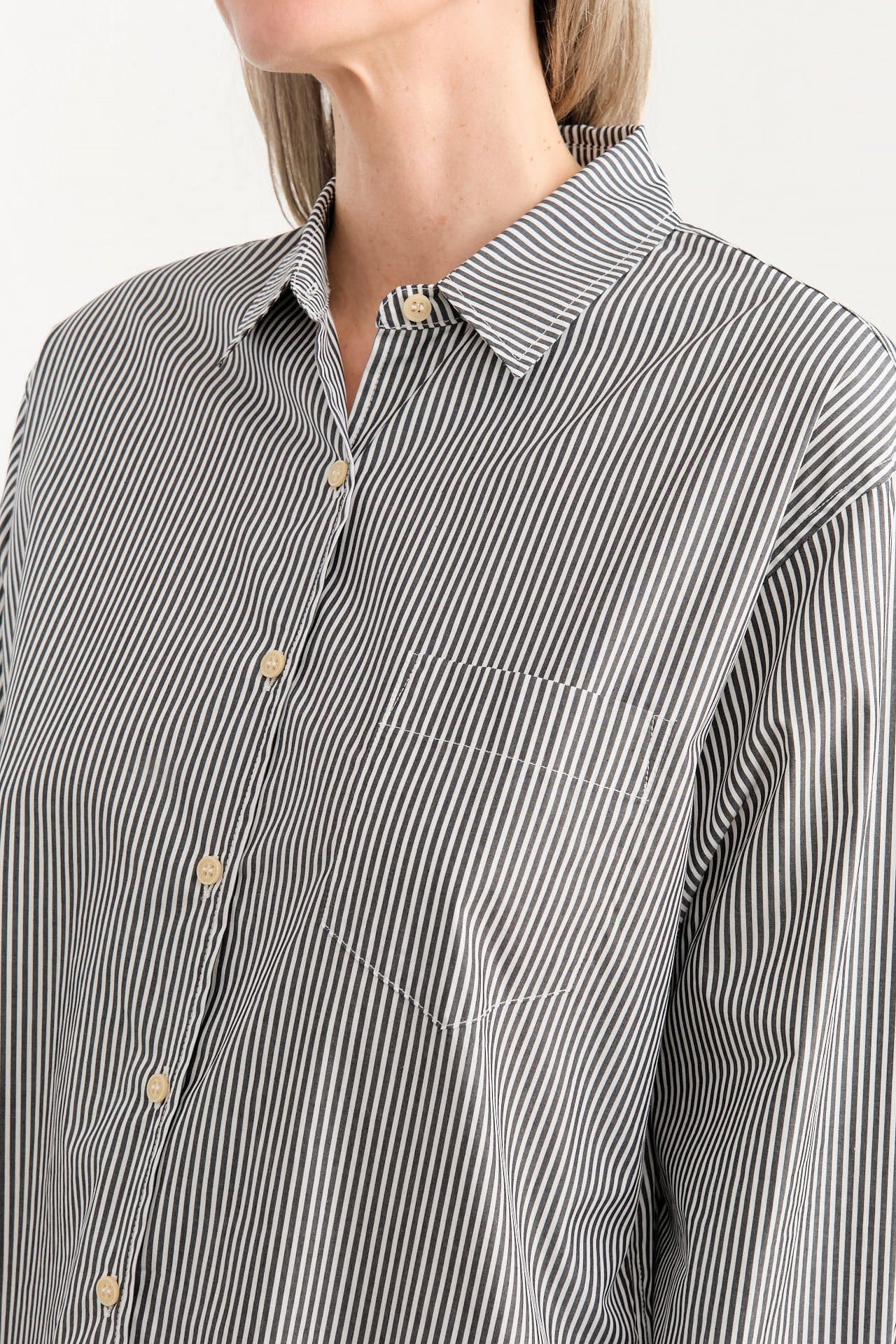 Jamie Haller Apparel Womens Blouses The Weekend Shirt in Black Stripe