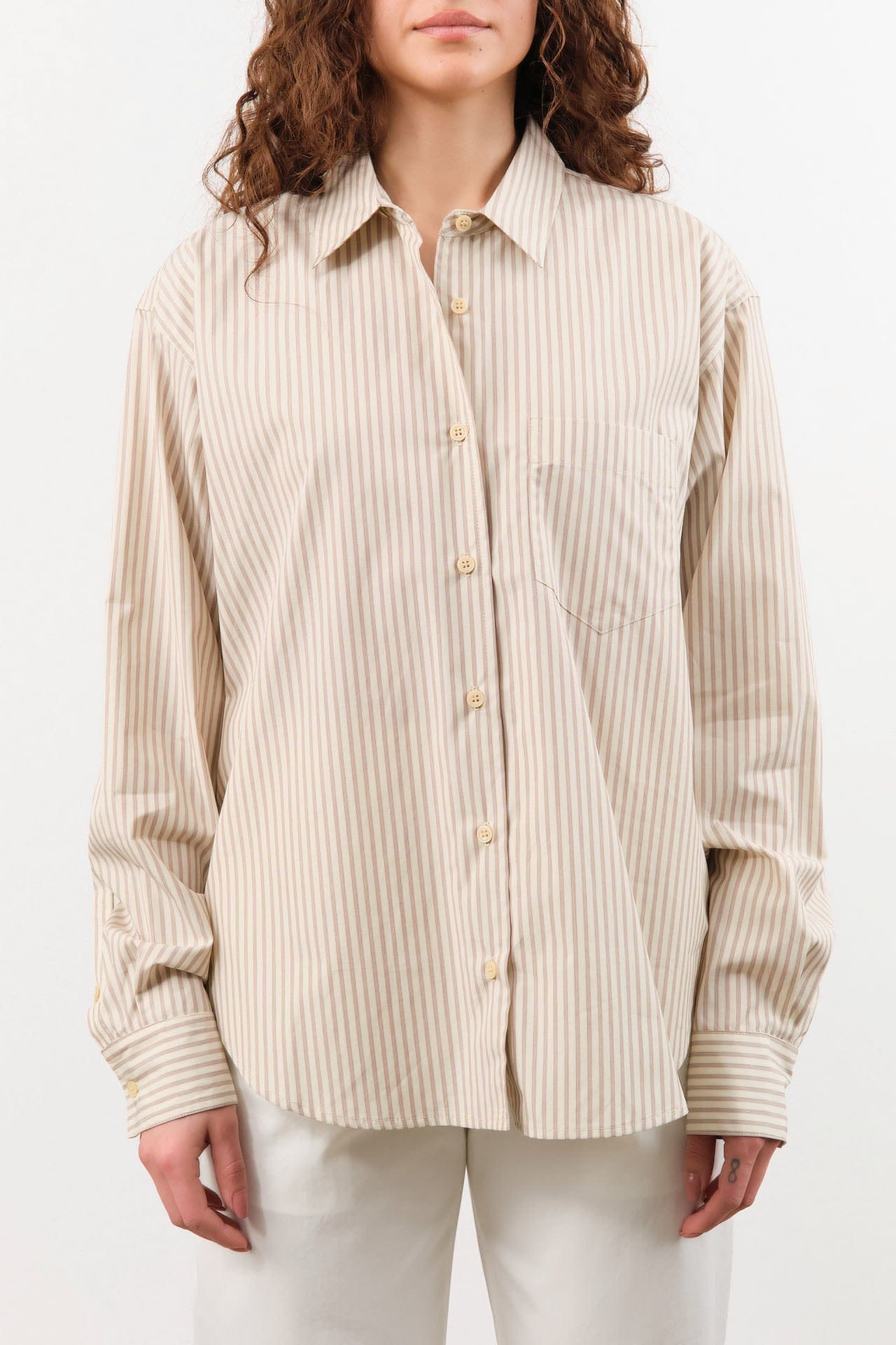 Jamie Haller Apparel Womens Blouses The Weekend Shirt in Chianti Stripe