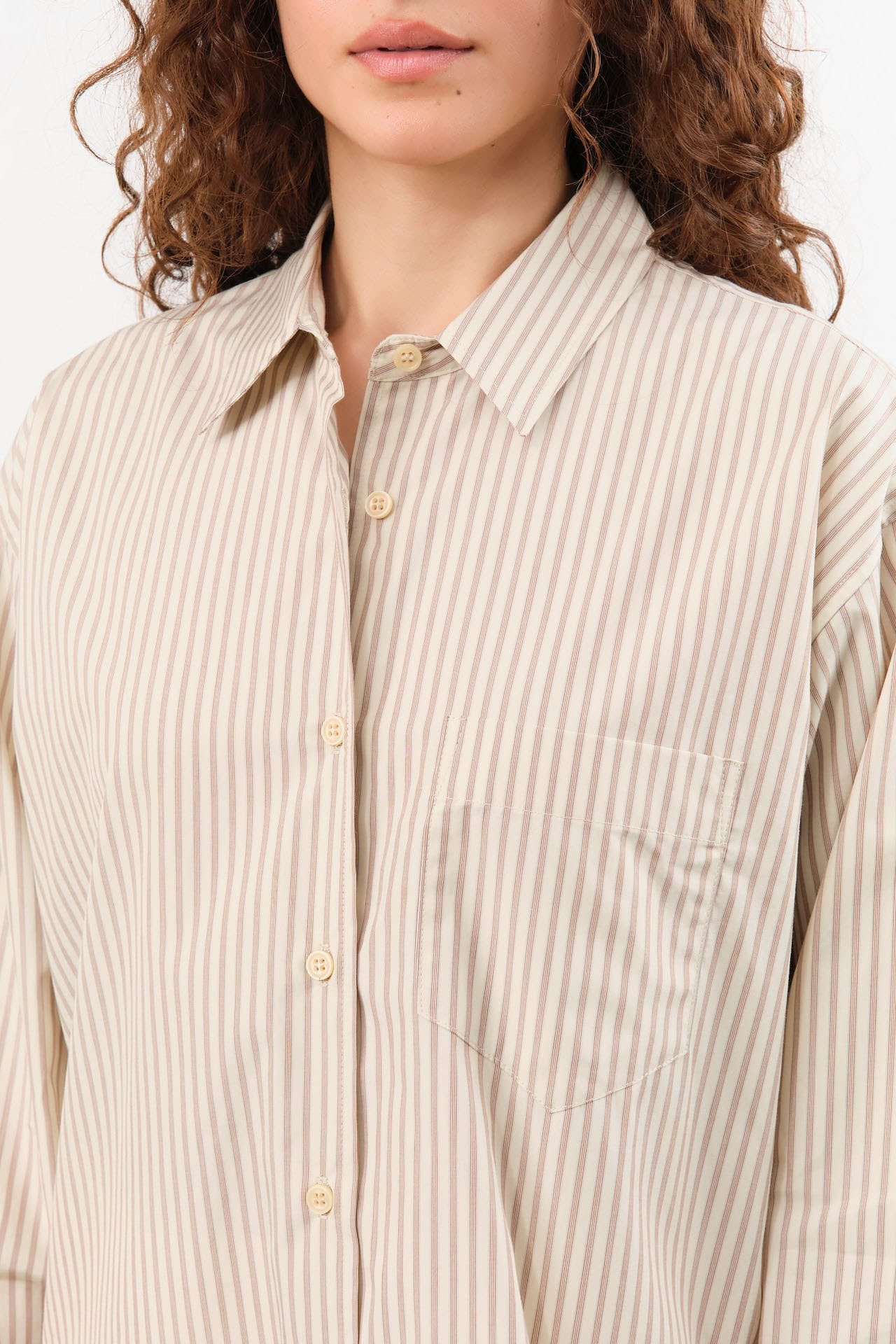 Jamie Haller Apparel Womens Blouses The Weekend Shirt in Chianti Stripe