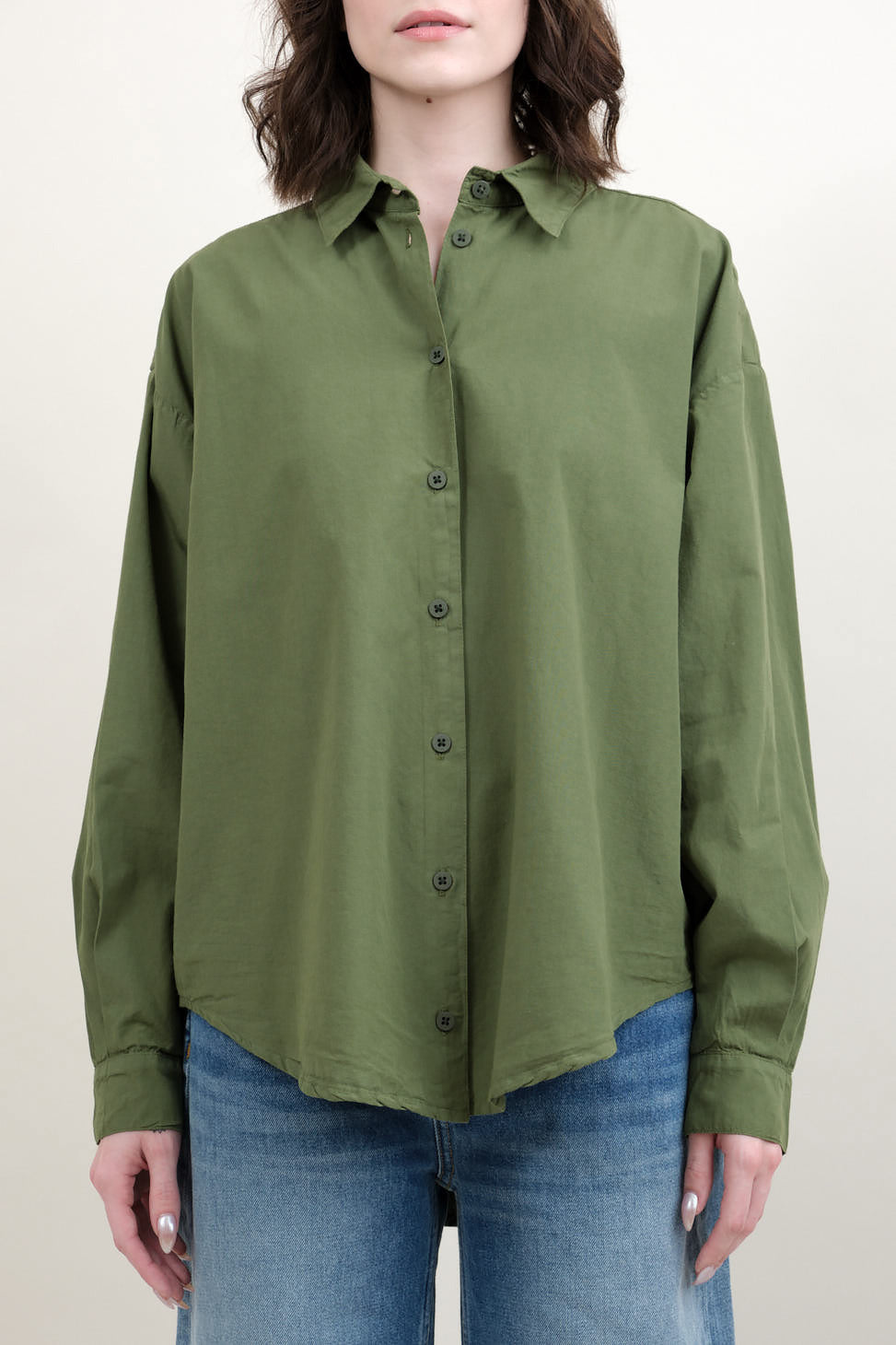 Front of Alberta Shirt in Olive
