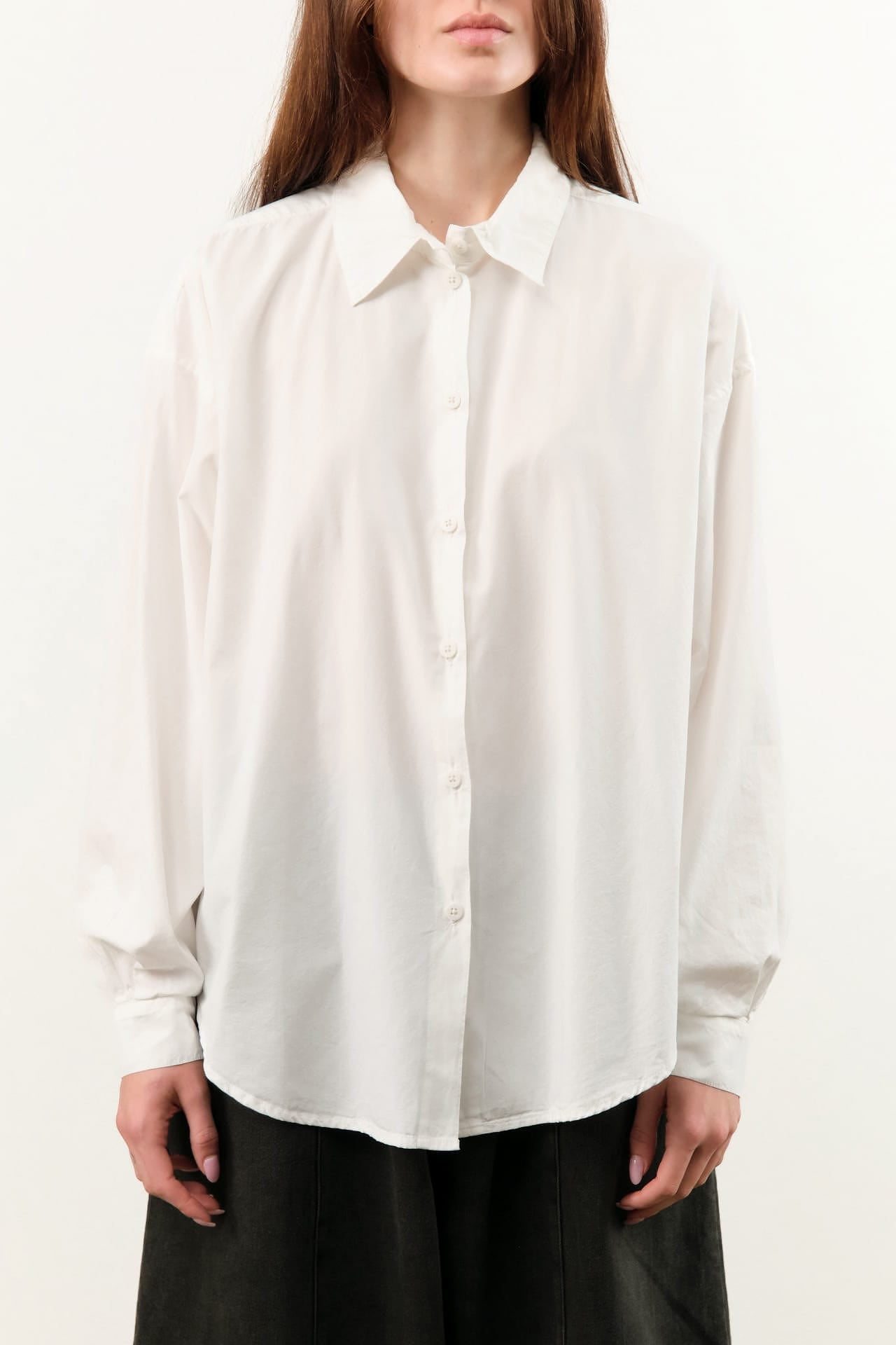 Jesse Kamm Apparel Womens Blouses Alberta Shirt in Salt White