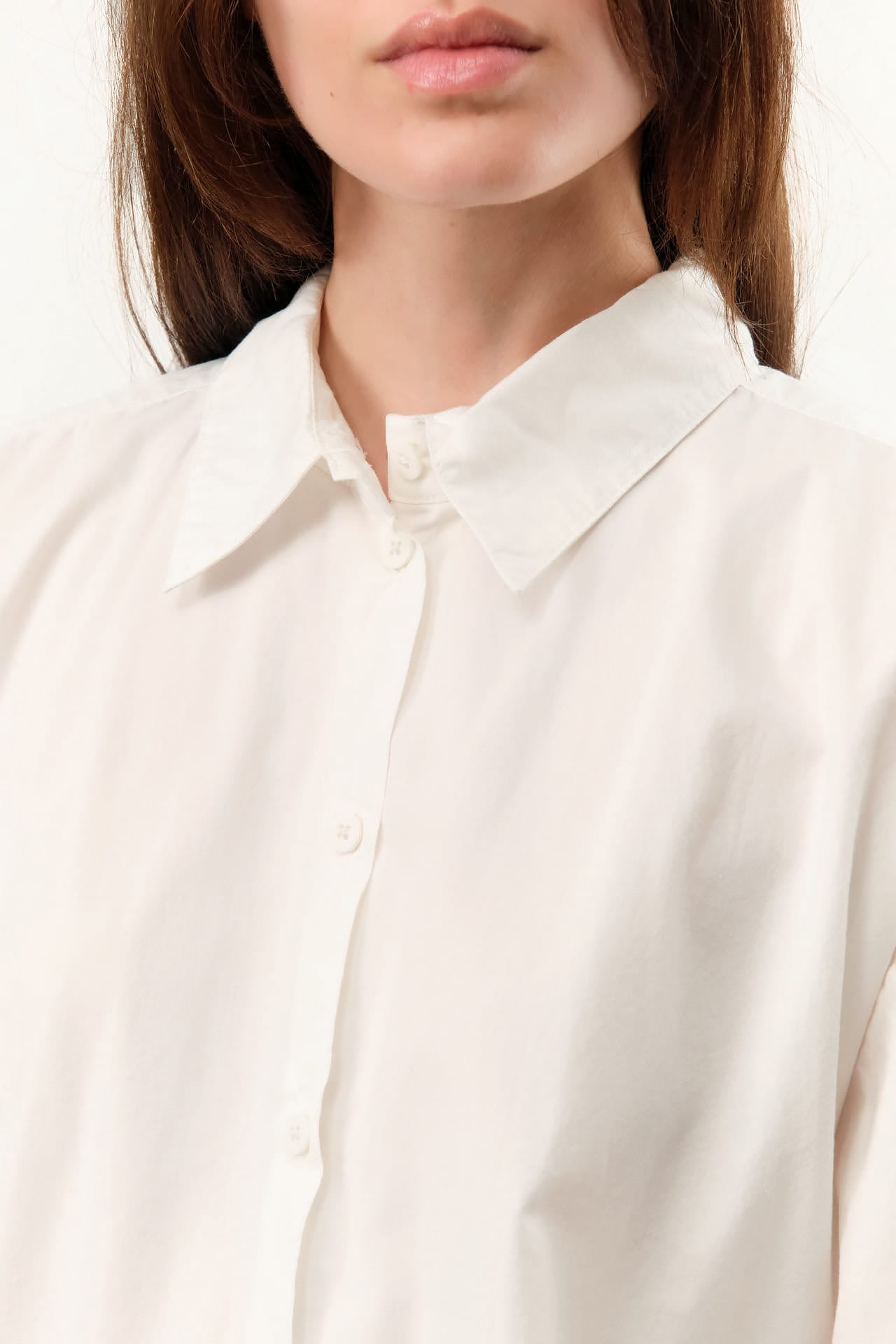 Jesse Kamm Apparel Womens Blouses Alberta Shirt in Salt White