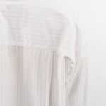 Jesse Kamm Apparel Womens Blouses Alberta Shirt in White & Fine Grey Pinstripe
