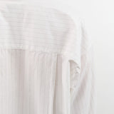 Jesse Kamm Apparel Womens Blouses Alberta Shirt in White & Fine Grey Pinstripe