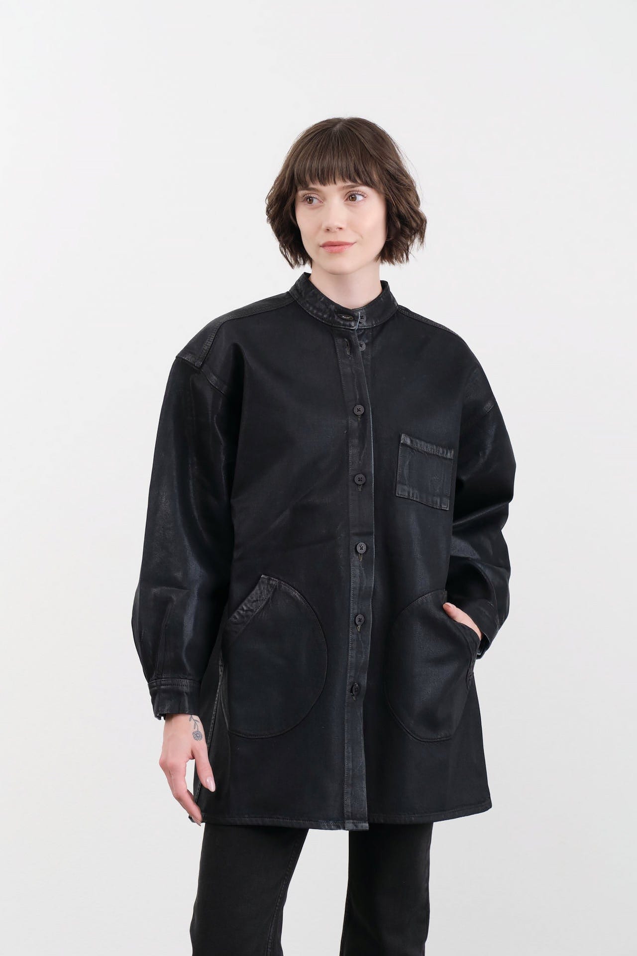 Jesse Kamm Apparel Womens Jackets Band Collar Okuda Jacket