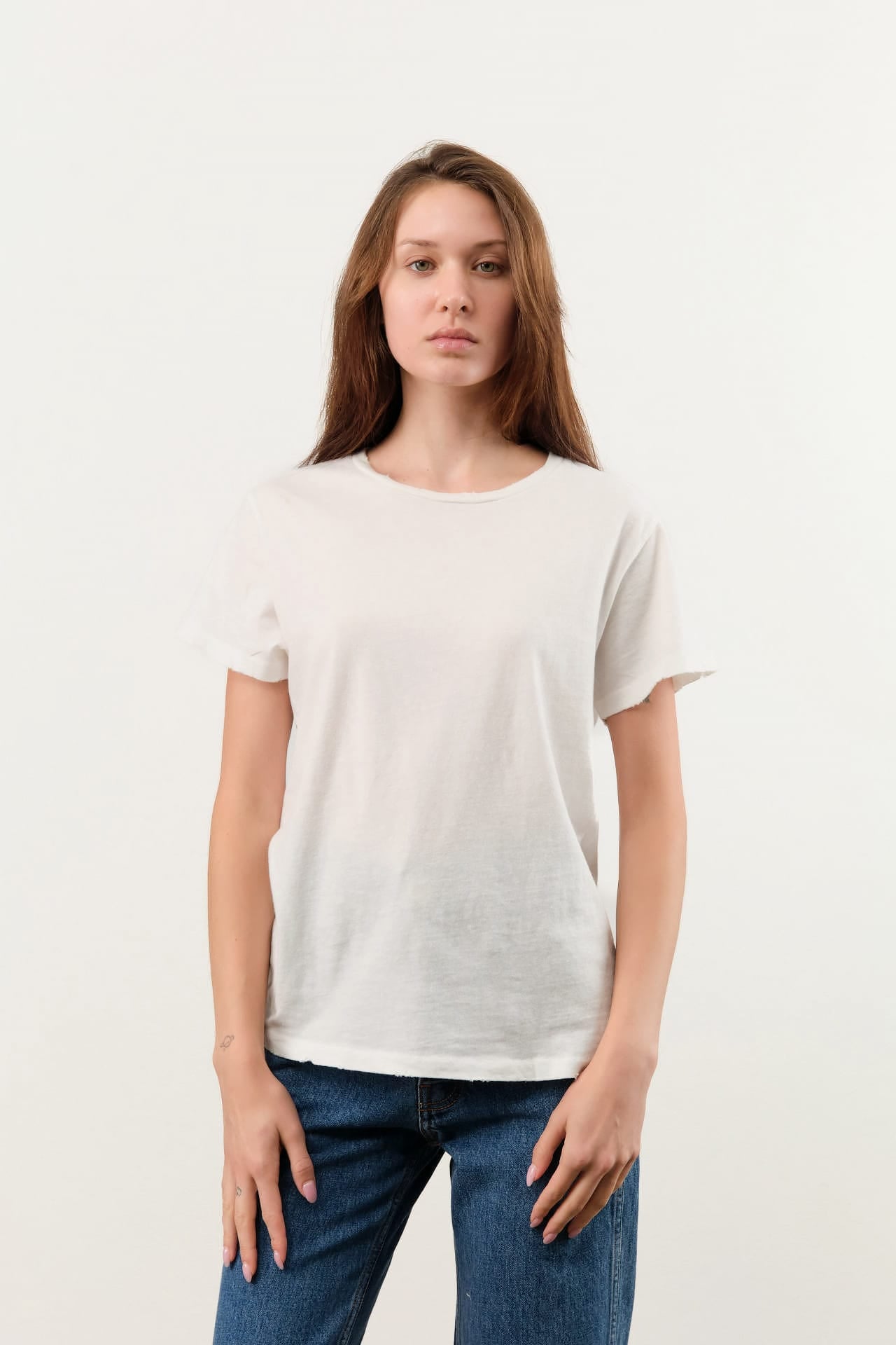 Jesse Kamm Apparel Womens Tees Bowery Tee in Salt White