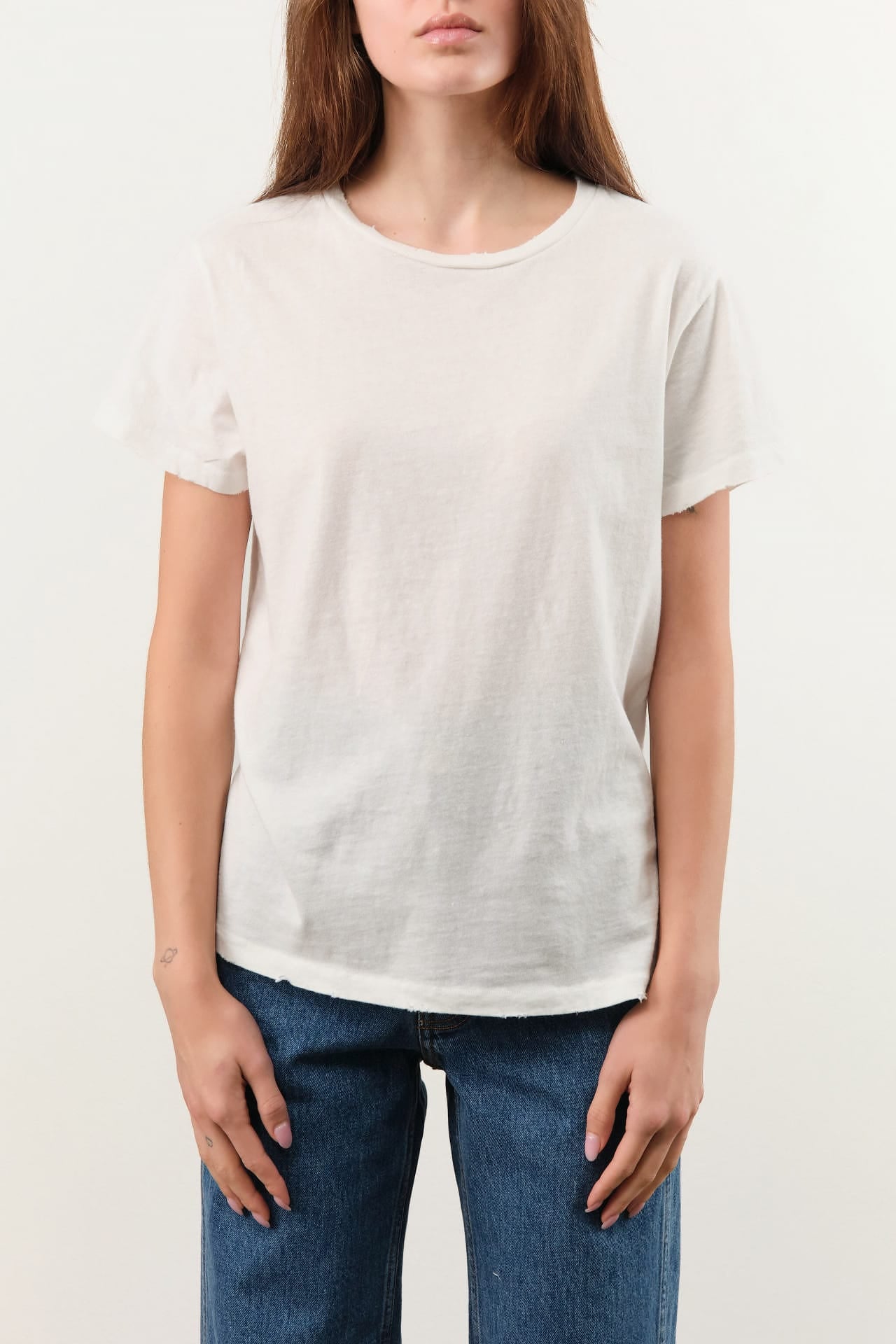 Jesse Kamm Apparel Womens Tees Bowery Tee in Salt White