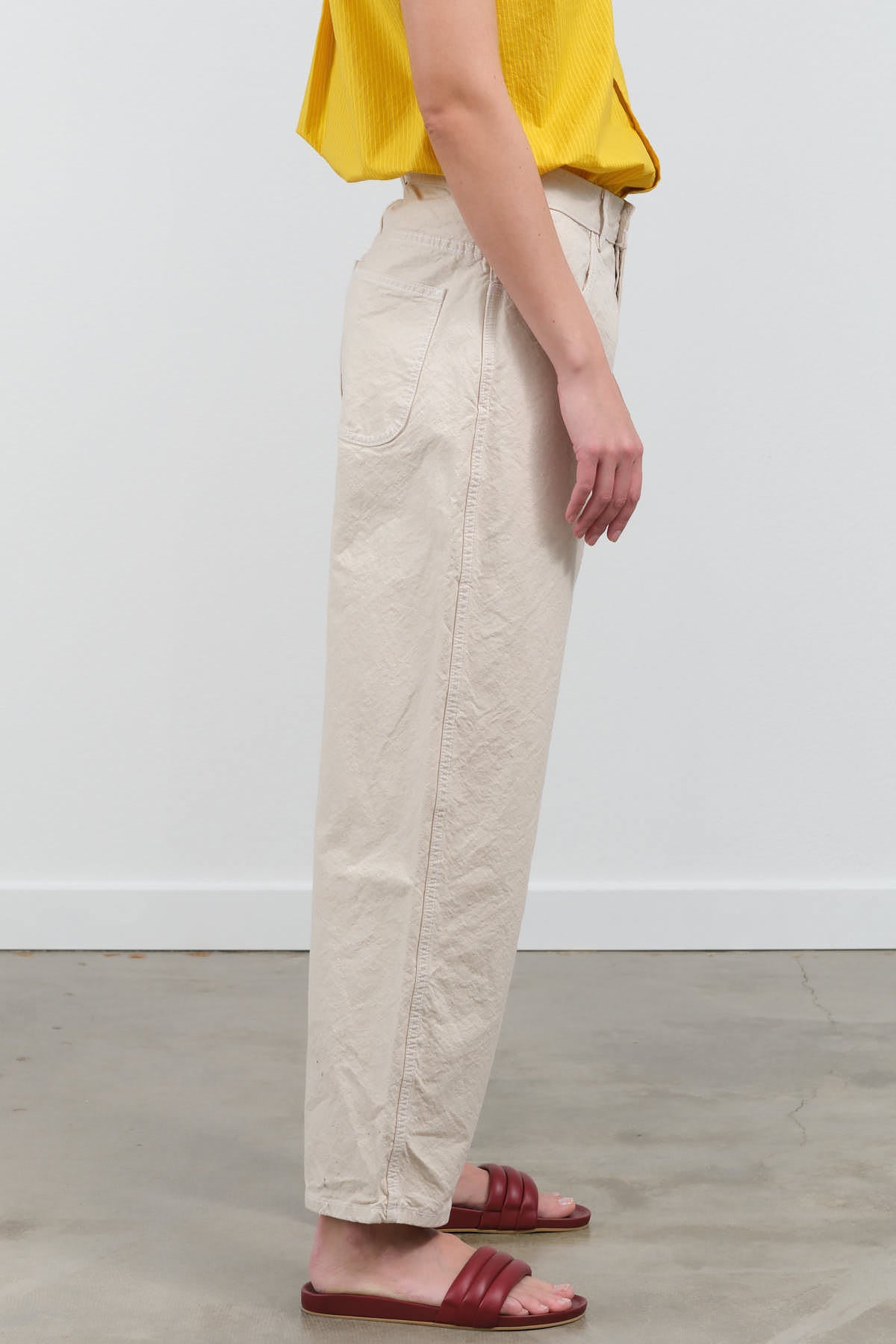 Side view of California Wide Pant in Natural