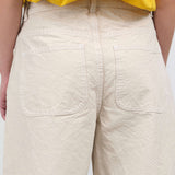Button Up High Waisted California Wide Leg Trouser Pant in Natural White by Jesse Kamm