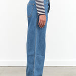 Jesse Kamm Designer Brand High Waisted California Wide Leg Pants in Cowboy Blue Denim