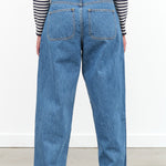 Cowboy Blue Denim High Waisted California Wide Leg Pants by Jesse Kamm Designer Brand 