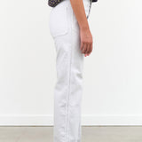 Jesse Kamm Designer Brand High Waisted Wide Straight Leg Handy Pant in Moon White 