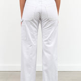 Moon White High Waisted Wide Straight Leg Handy Pant by Jesse Kamm Designer Brand