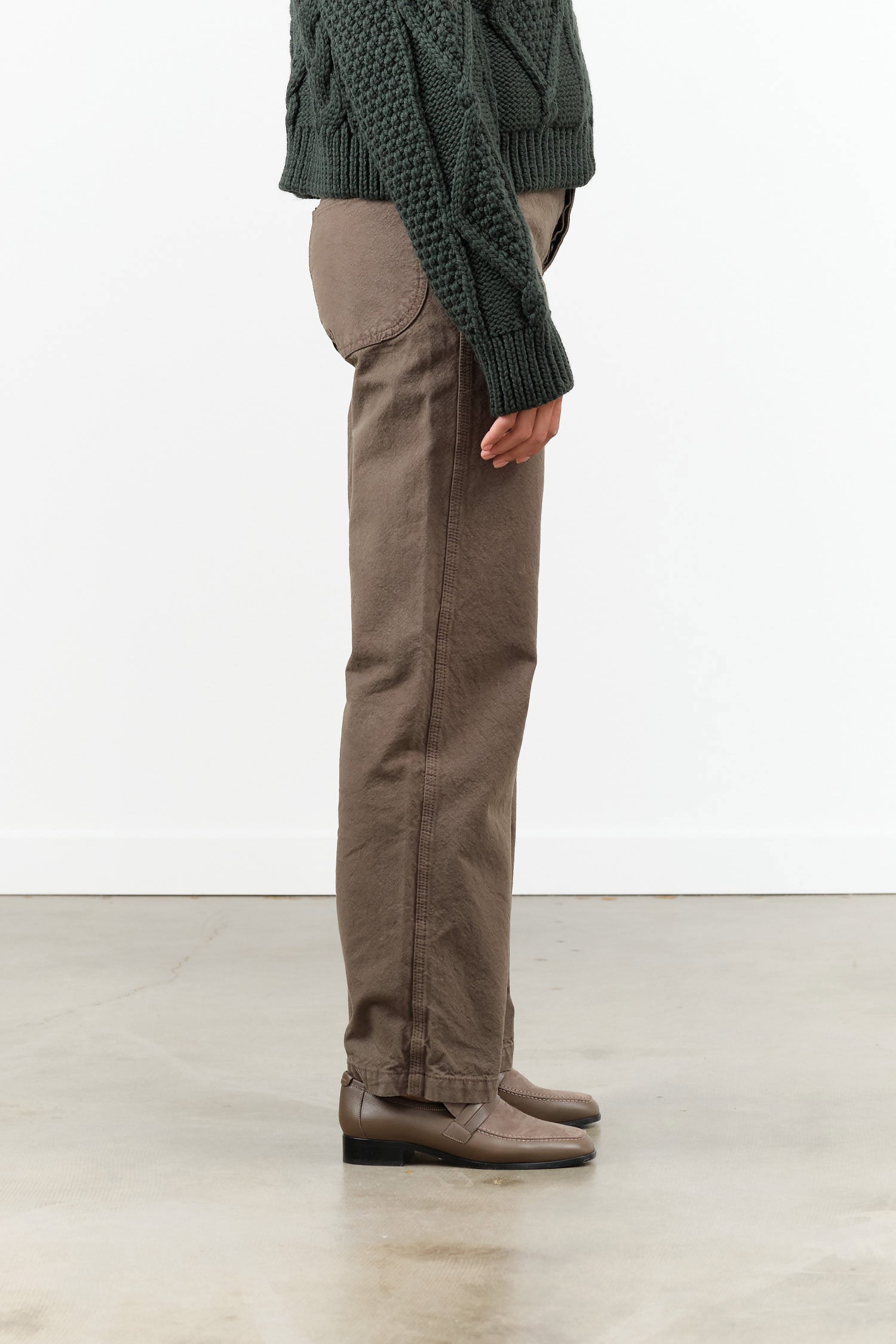 Jesse Kamm High Waisted Handy Pant Wide Leg in Mushroom Brown